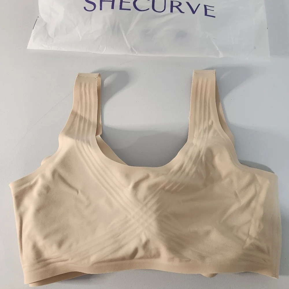 She Curve Seamless Nude Full-Coverage Jelly Wireless Bra, Size 3XL